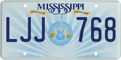 MS license plate LJJ768