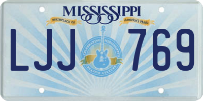 MS license plate LJJ769