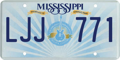 MS license plate LJJ771