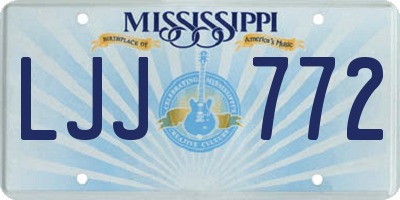 MS license plate LJJ772