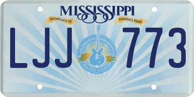 MS license plate LJJ773