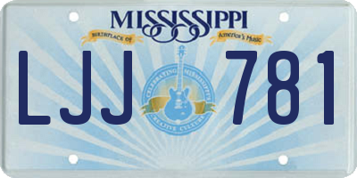 MS license plate LJJ781