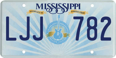 MS license plate LJJ782