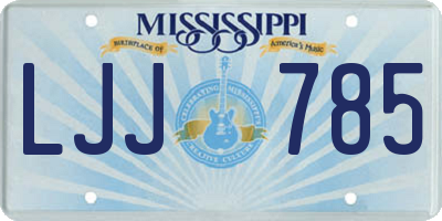 MS license plate LJJ785