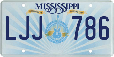 MS license plate LJJ786