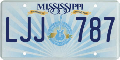 MS license plate LJJ787