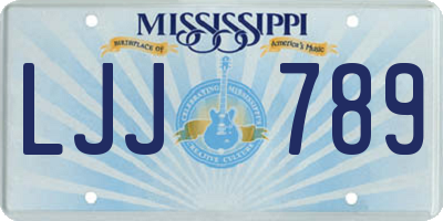 MS license plate LJJ789