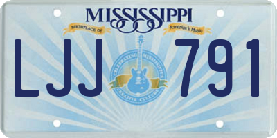MS license plate LJJ791