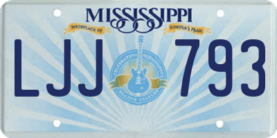 MS license plate LJJ793