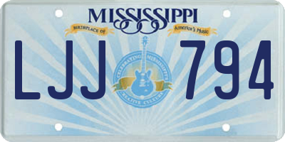 MS license plate LJJ794