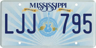 MS license plate LJJ795