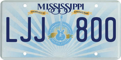 MS license plate LJJ800