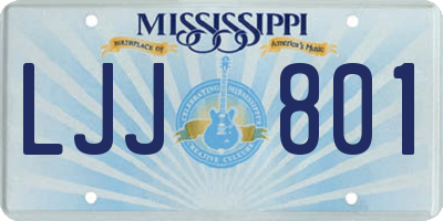 MS license plate LJJ801