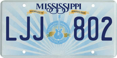 MS license plate LJJ802