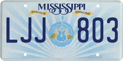 MS license plate LJJ803