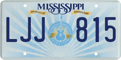 MS license plate LJJ815