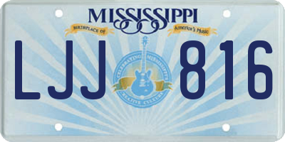 MS license plate LJJ816