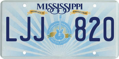 MS license plate LJJ820