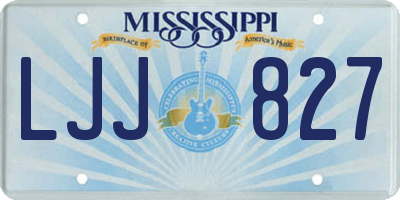 MS license plate LJJ827