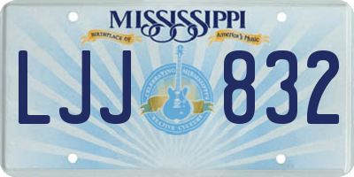 MS license plate LJJ832