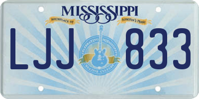 MS license plate LJJ833