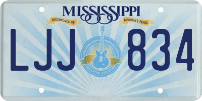 MS license plate LJJ834