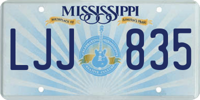 MS license plate LJJ835