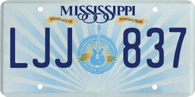 MS license plate LJJ837