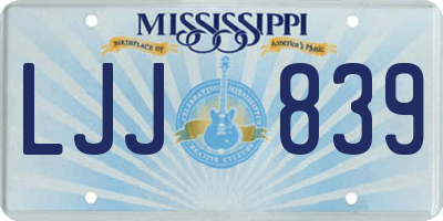 MS license plate LJJ839