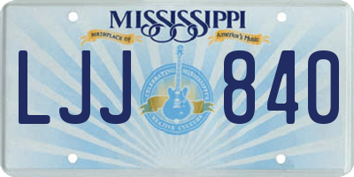 MS license plate LJJ840