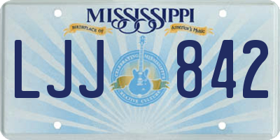 MS license plate LJJ842