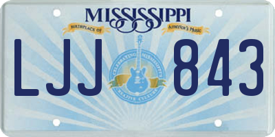 MS license plate LJJ843