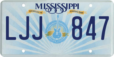 MS license plate LJJ847