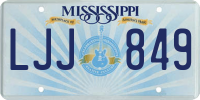 MS license plate LJJ849