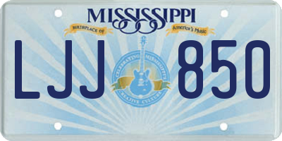 MS license plate LJJ850