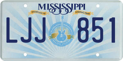 MS license plate LJJ851