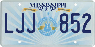 MS license plate LJJ852