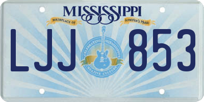 MS license plate LJJ853