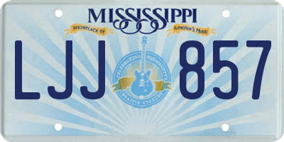 MS license plate LJJ857