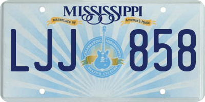 MS license plate LJJ858