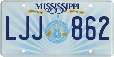 MS license plate LJJ862