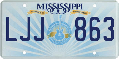 MS license plate LJJ863