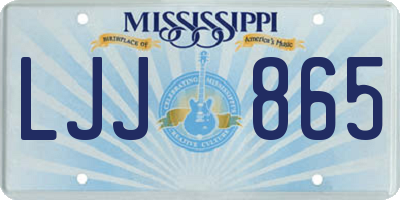 MS license plate LJJ865