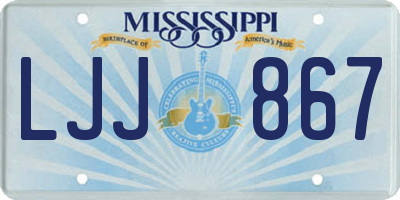 MS license plate LJJ867