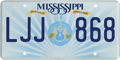 MS license plate LJJ868
