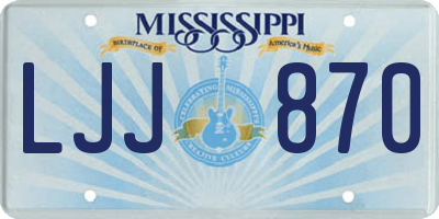 MS license plate LJJ870