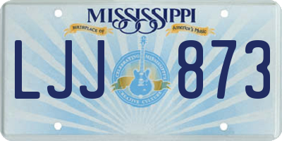 MS license plate LJJ873