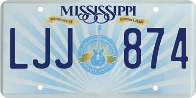 MS license plate LJJ874
