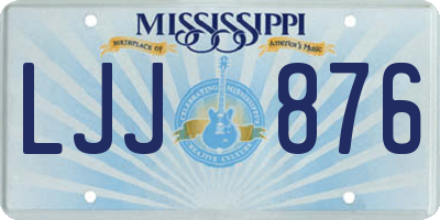 MS license plate LJJ876
