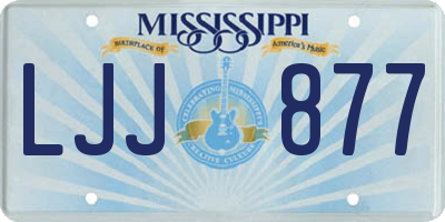MS license plate LJJ877